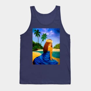 Hula Girl on Beach 11 Tank Top